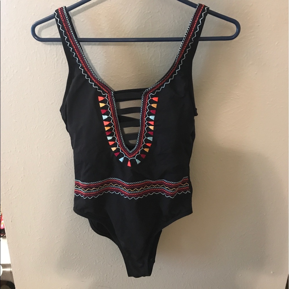 Gibson Latimer colorful one piece swimsuit
